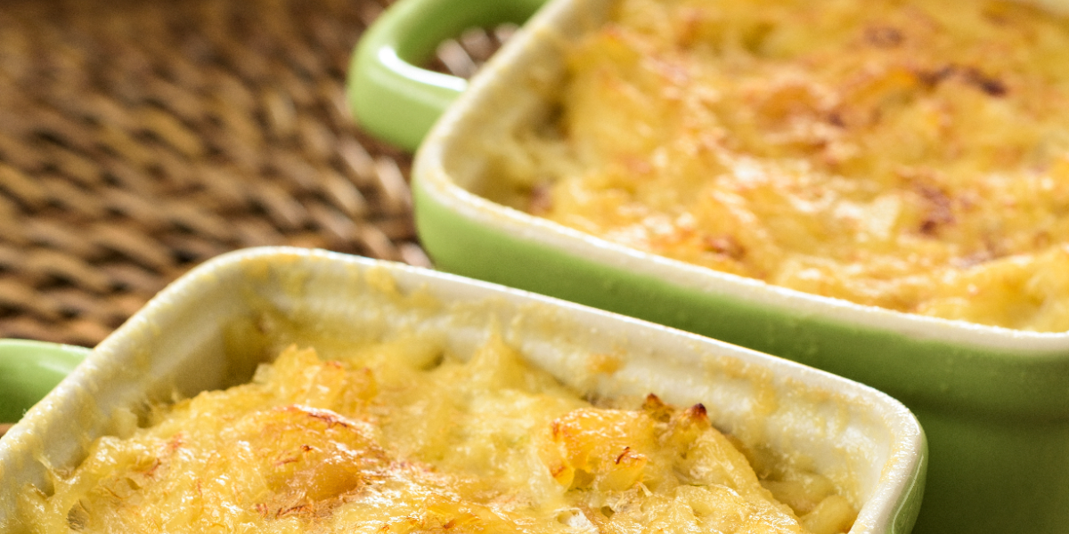 PURÉ DE MANDIOCA COM BACALHAU E MAÇÃ VERDE