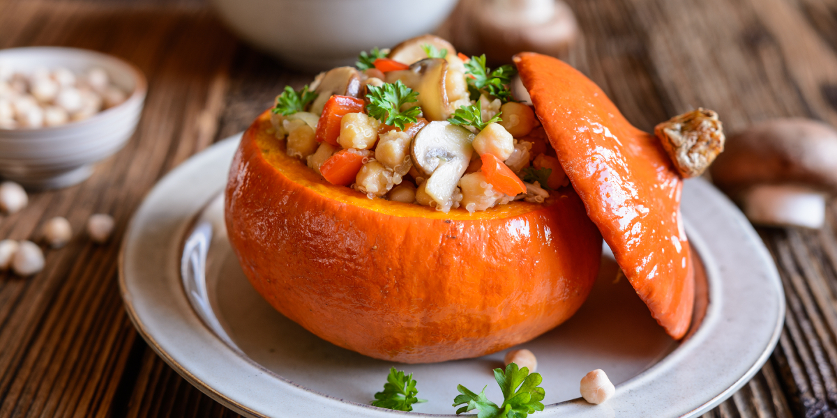 ABÓBORA RECHEADA COM LEGUMES