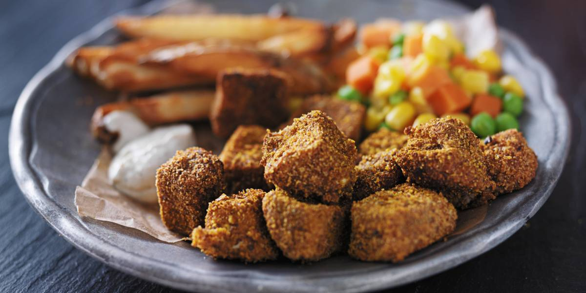 Tofu com crosta de broa